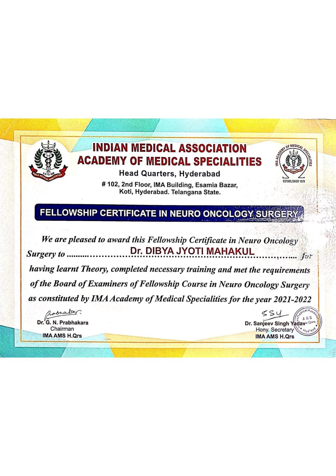 Dr. Dibya Jyoti Mahakul achievement